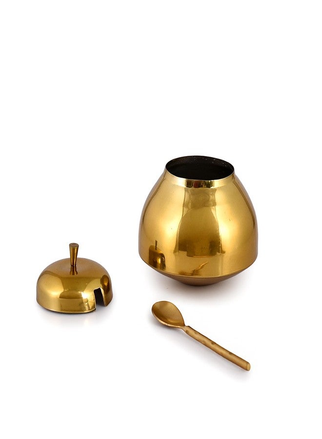 إيلان وعاء سمن إيلان دباحس آند دايز مع غطاء وملعقة، وعاء سمن وزيت من الفولاذ المقاوم للصدأ (250 مل، لون ذهبي عتيق) - Image 5